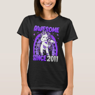 T-shirt 11 Ans Unicorne Flossing 11e Anniversaire Girl U