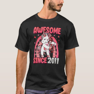 T-shirt 11 Ans Unicorne Flossing 11e Anniversaire Girl U