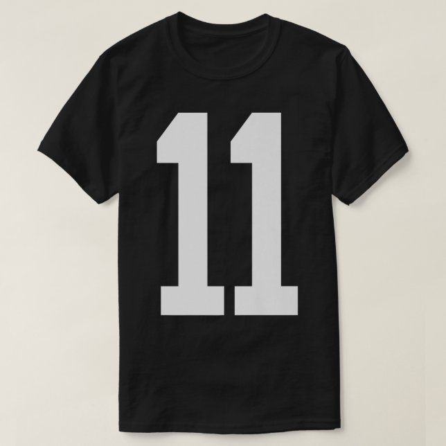 T-shirt 11 Blanc Numéro 11 Sport Ventilateur Jersey Style  (Design devant)