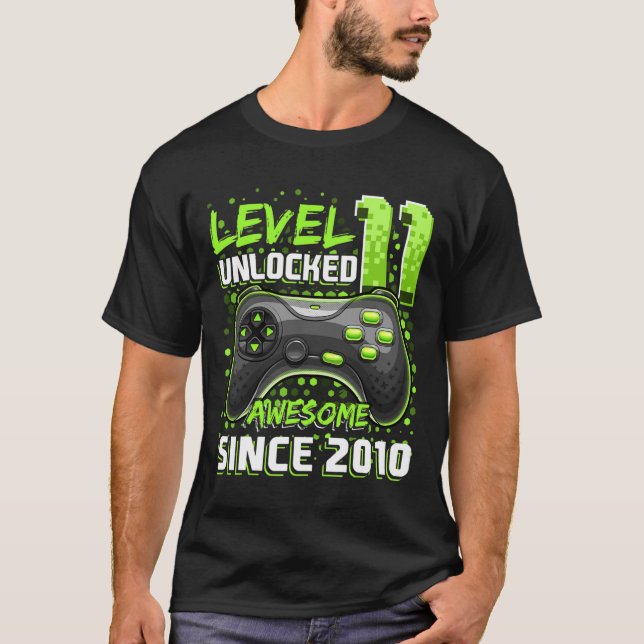 T-shirt 11 Déverrouillé Awesome 2010 jeu vidéo 11e anniver (Devant)
