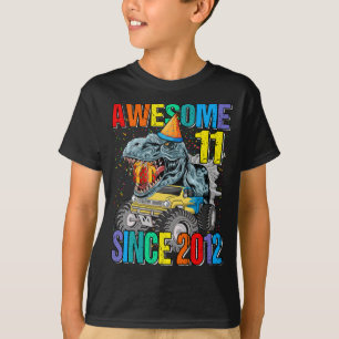 T-shirt 11 Magnifique depuis 2012 Dinosaur Monster Truck 1