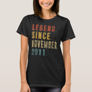 T-shirt 11e anniversaire 11 ans légende depuis le 2 novemb