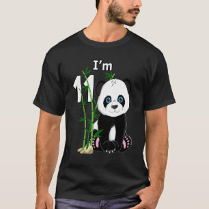 T-shirt 11e anniversaire 11 ans Vieux parti Animal Panda 1