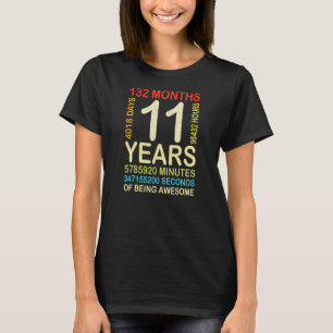 T-shirt 11e anniversaire 11 ans Vintage Retro 132