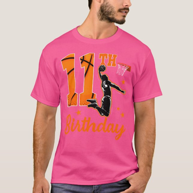 T-shirt 11E Anniversaire Basketball Thème 11 Ans Jeu De Ga (Devant)