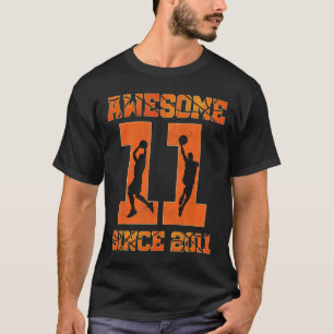 T-shirt 11e anniversaire Boy Basketball stupéfiant depuis 
