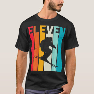 T-shirt 11e anniversaire Boy Retro Ski Lover Skier 11 ans
