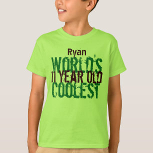 T-shirt 11e anniversaire cadeau World's Coolest 11 ans gar