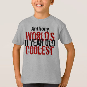 T-shirt 11e anniversaire cadeau World's Coolest 11 ans gar