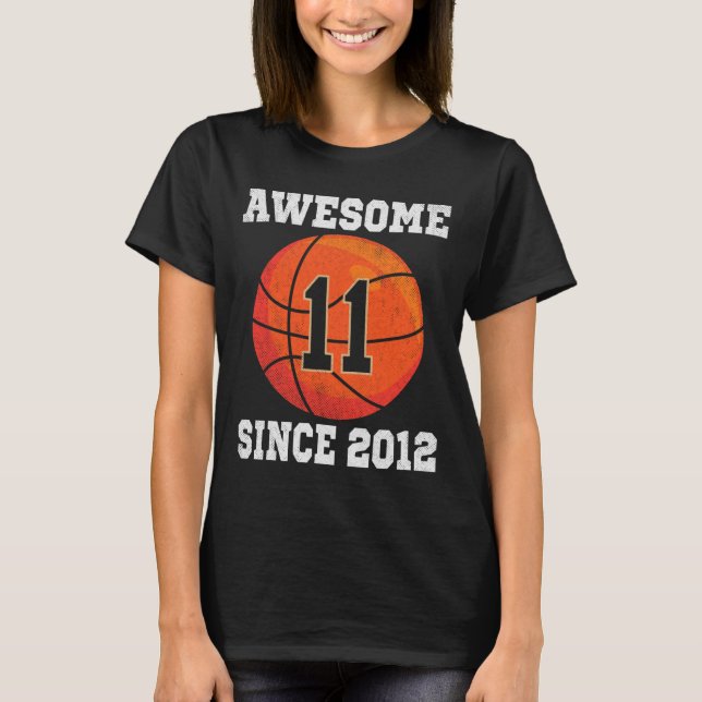 T-shirt 11e Anniversaire de basket-ball Lover 11 ans Vinta (Devant)