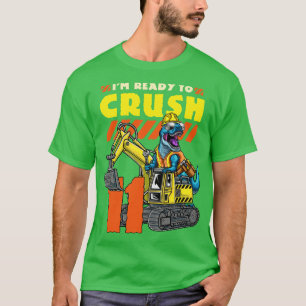 T-shirt 11e anniversaire Dinosaur Excavateur