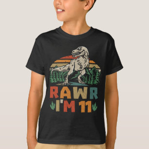 T-shirt 11e anniversaire Dinosaur T Rex Rawr J'ai 11 ans p