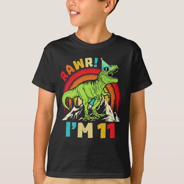 T-shirt 11e anniversaire Dinosaur T Rex Rawr J'ai 11 ans p (Devant)