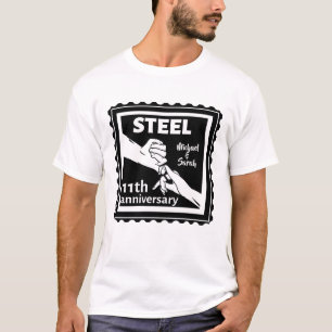 T-shirt 11e anniversaire du mariage tenant la main