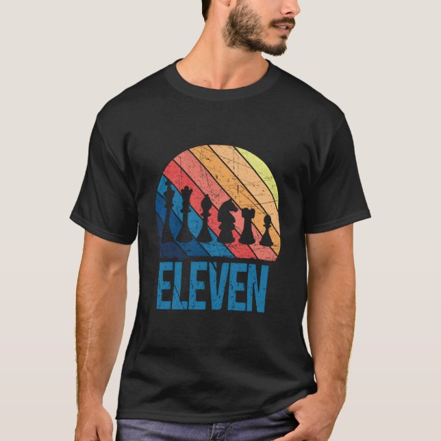 T-shirt 11E Anniversaire Échecs Rétro 11 Ans Garçon Fille (Devant)