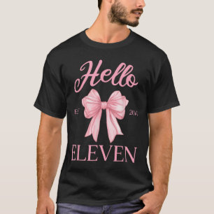 T-shirt 11e anniversaire fille mignonne Coquette Bow Bonjo