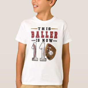 T-shirt 11e anniversaire Gift Joueur de baseball 11 ans Ga