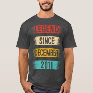 T-shirt 11e anniversaire, Légende Vintage rétro depuis déc