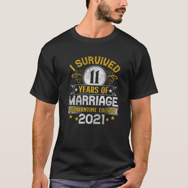 T-shirt 11E Anniversaire Mariage Cadeau De Quarantaine 11  (Devant)