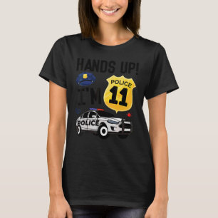 T-shirt 11e anniversaire policier garçon onze ans police