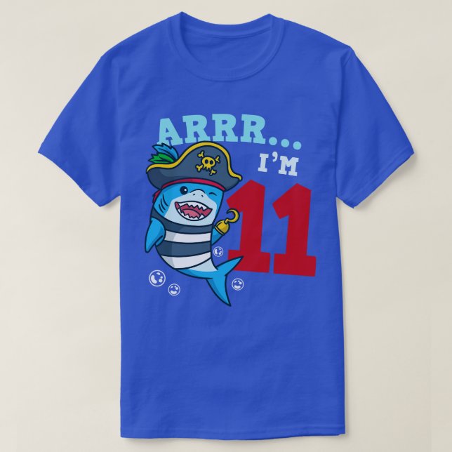 T-shirt 11e anniversaire Requin pirate (Design devant)