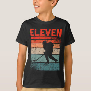 T-shirt 11e Anniversaire Rétro Hockey sur glace 11 ans Gar