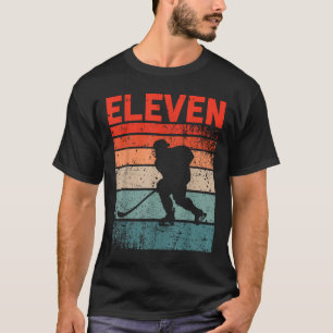 T-shirt 11e Anniversaire Rétro Hockey sur glace 11 ans Gar
