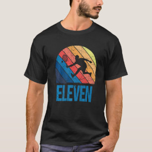 T-shirt 11e Anniversaire Retro Tennis 11 ans Garçon fille