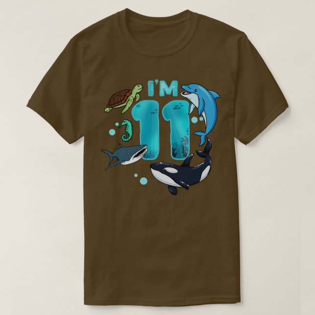 T-shirt 11e anniversaire sous la mer (Design devant)