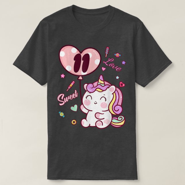 T-shirt 11e Anniversaire Unicorn (Design devant)