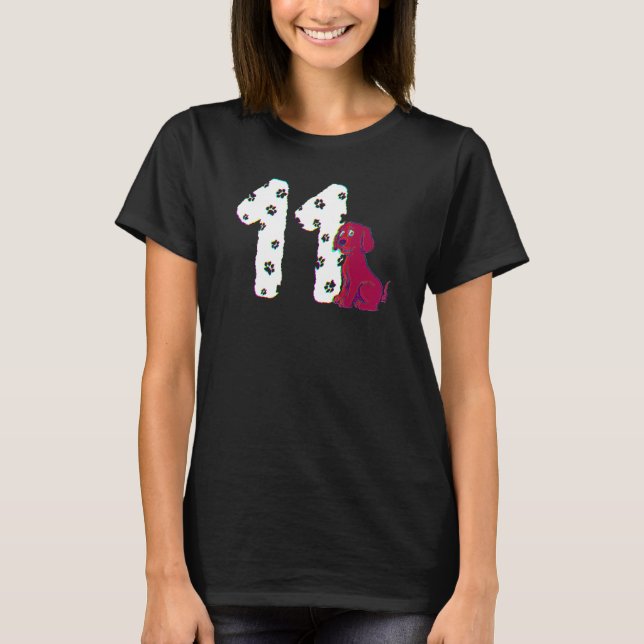T-shirt 11e Birthday Party Cake Labrador Puppy Dog Owner (Devant)