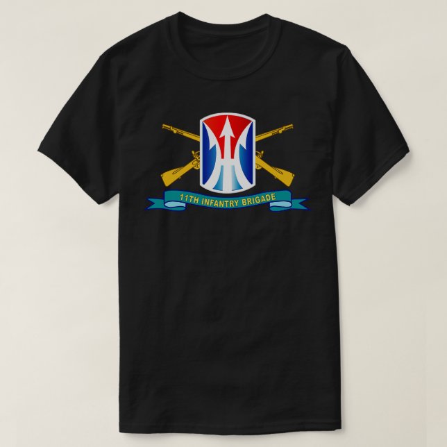 T-shirt 11e brigade d'infanterie SSI w Br Ribbon X (Design devant)