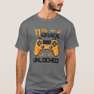 T-shirt 11E Classe Jeu Vidéo Déverrouillé Joueurs Pixel