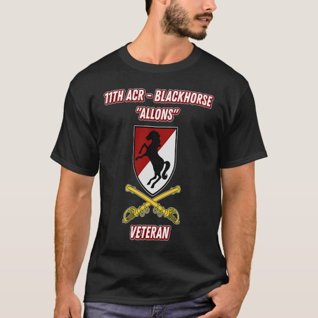 T-shirt 11e Régiment de cavalerie blindée pour les vétéran (Devant)