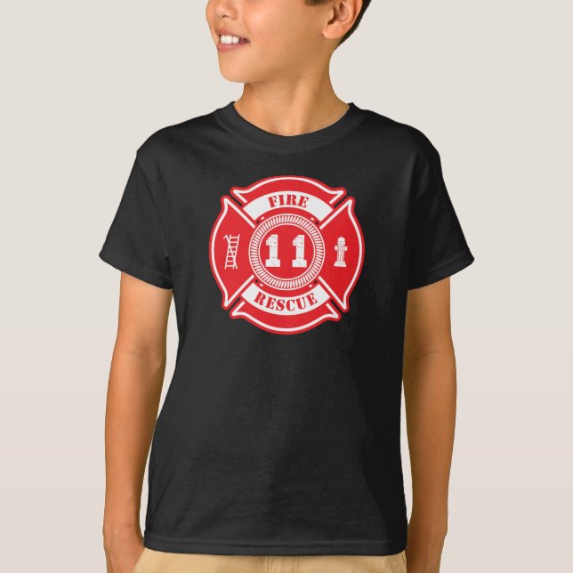 T-shirt 11th Birthday Gift Firefighter 11 Year Old Boy (Devant)