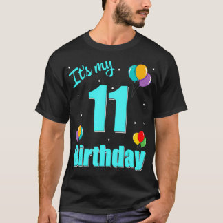 T-shirt 11th Birthday It's My 11th Birthday 11 Year Old Bi
