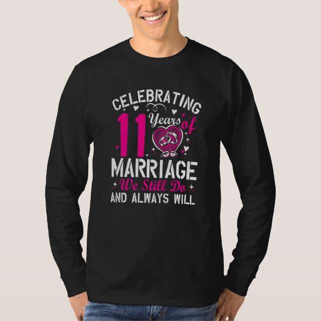 T-shirt 11th Wedding Anniversary Matching Couple Men Women (Devant)