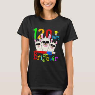 T-shirt 120 Jours Plus Brighter Enseignant Llama Joyeux 12