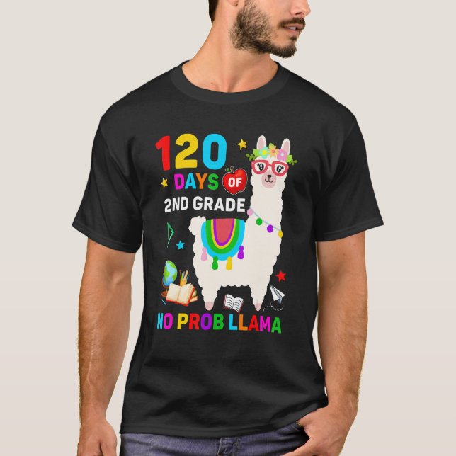 T-shirt 120e jour d'école pas de problème lama 120 jours d (Devant)