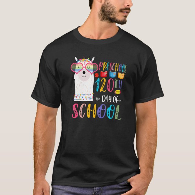 T-shirt 120th day of School No Prob Llama 120 Days Of Pres (Devant)