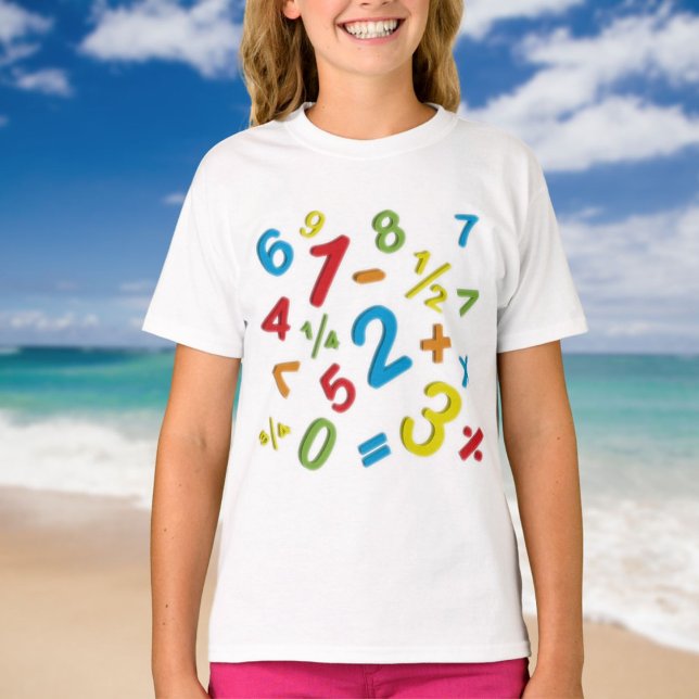 T-shirt 123 Numéros Maths colorés (123 Numbers Math Colorful T-Shirt)