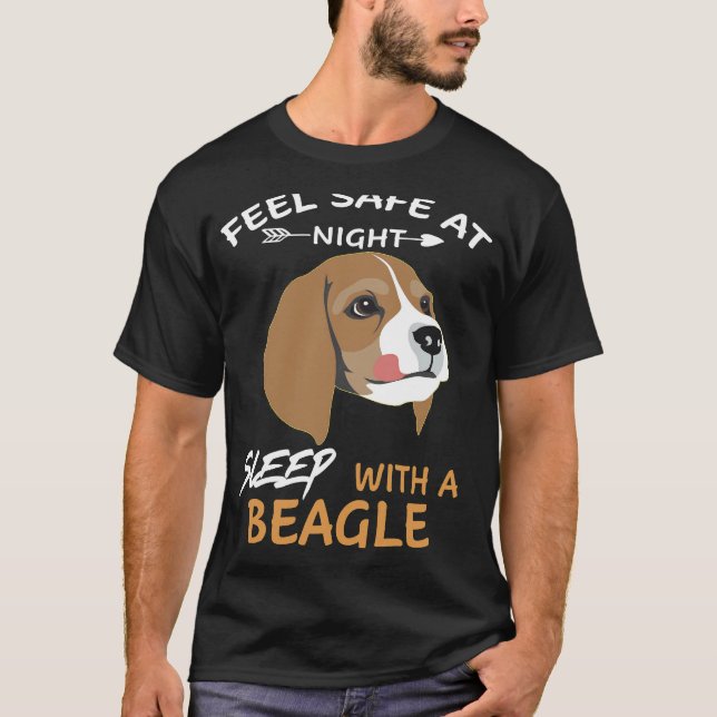T-shirt 123 Sens En Sécurité La Nuit Sommeil Avec Un Beagl (Devant)
