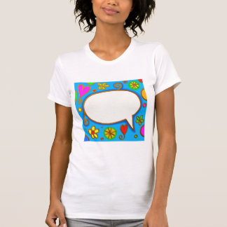 T-SHIRT 1246 CUTE COEURS DE FILLE FLEURS DISCOURS BUBBLE C