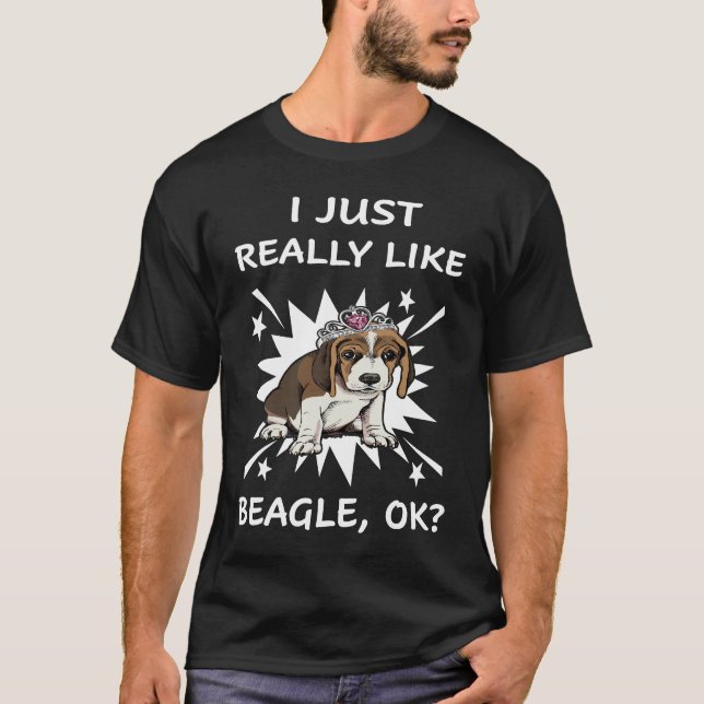 T-shirt 125 J'aime vraiment beaucoup Beagle (Devant)