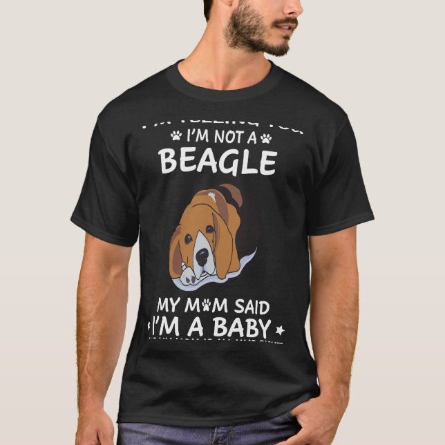 T-shirt 128 Je vous dis que je ne suis pas un Beagle (Devant)