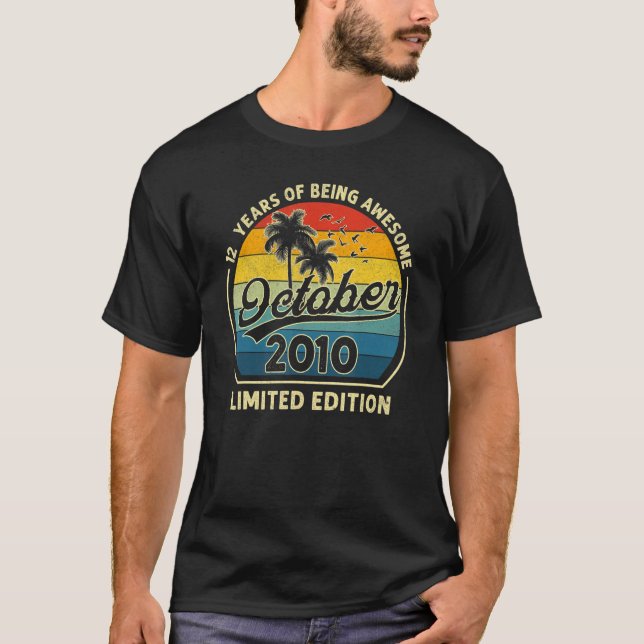 T-shirt 12 Ans 12 Anniversaire Octobre 2010 (Devant)