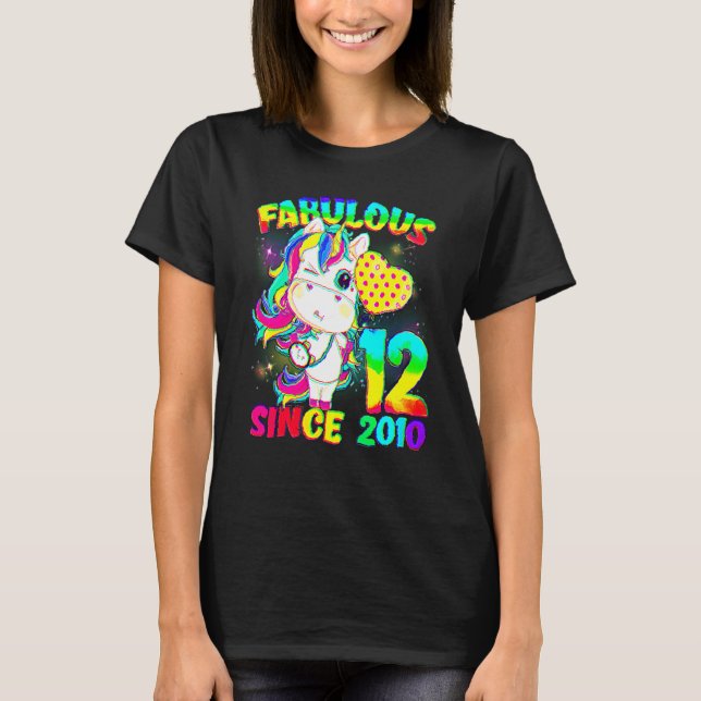 T-shirt 12 Ans 12e Anniversaire Unicorn Fabuleuse S (Devant)