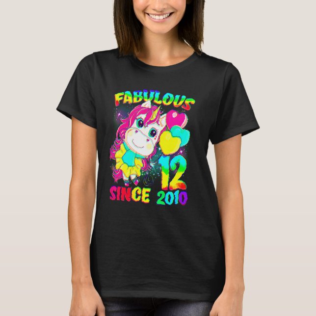 T-shirt 12 Ans 12e Anniversaire Unicorn Fabuleuse S (Devant)