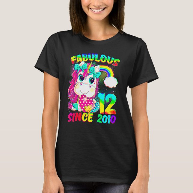 T-shirt 12 Ans 12e Anniversaire Unicorn Fabuleuse S (Devant)