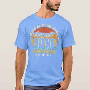T-shirt 12 Ans Awesome Depuis Août 2010 12e Anniversaire